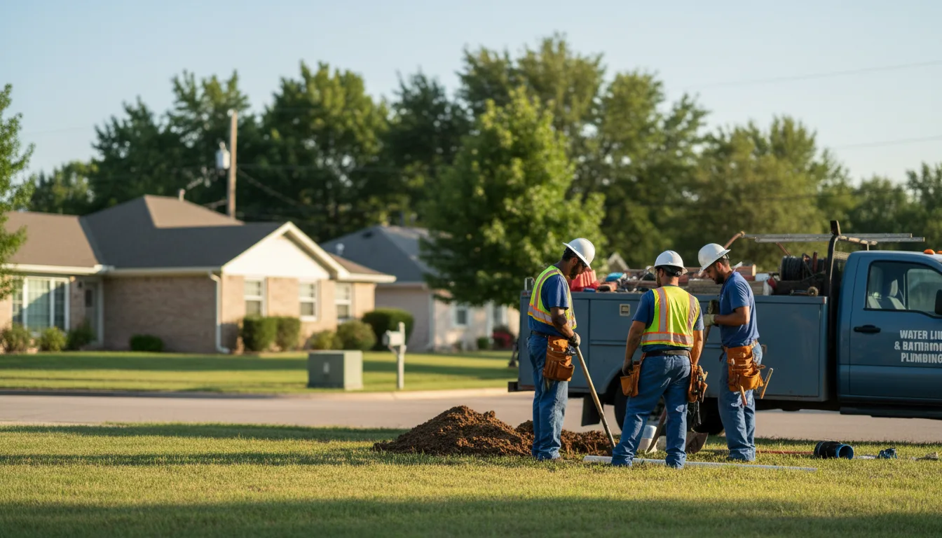 Residential water line and bathroom plumbing service in Danville, AR
